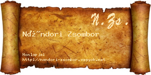 Nándori Zsombor névjegykártya